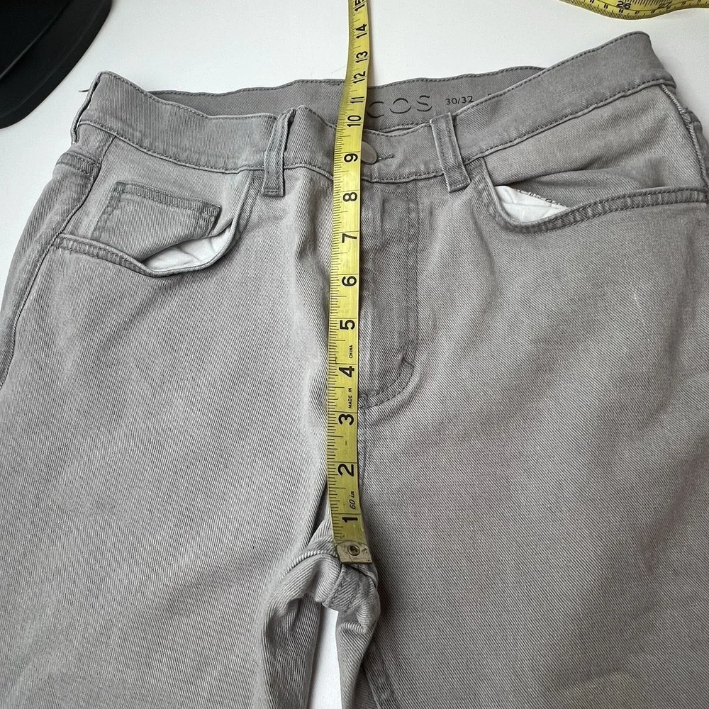 COS Slim Mid Rise Slim Leg Jeans - Light Grey Tagged 30x32